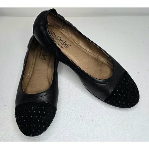 WOMENS JOSEF SEIBEL PIPPA LEATHER Ballet Flats SLIP ON COMFORT SHOES EU 38 - Picture 1 of 10